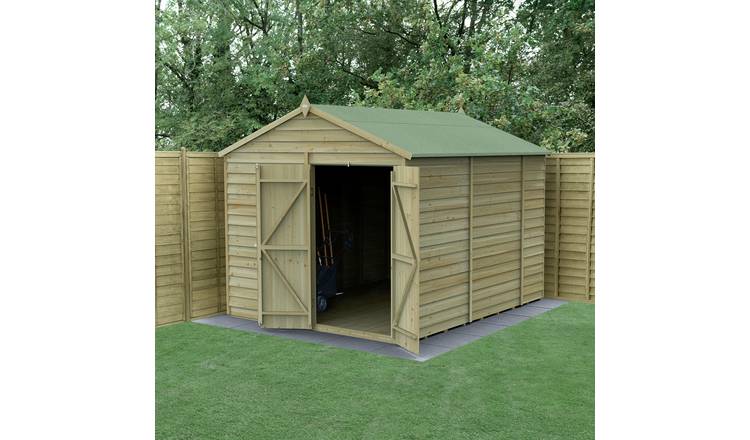 Forest Garden Overlap Apex Windowless Shed - 10 x 8ft