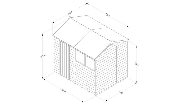 Forest Garden Overlap Reverse Shed - 8 x 6ft