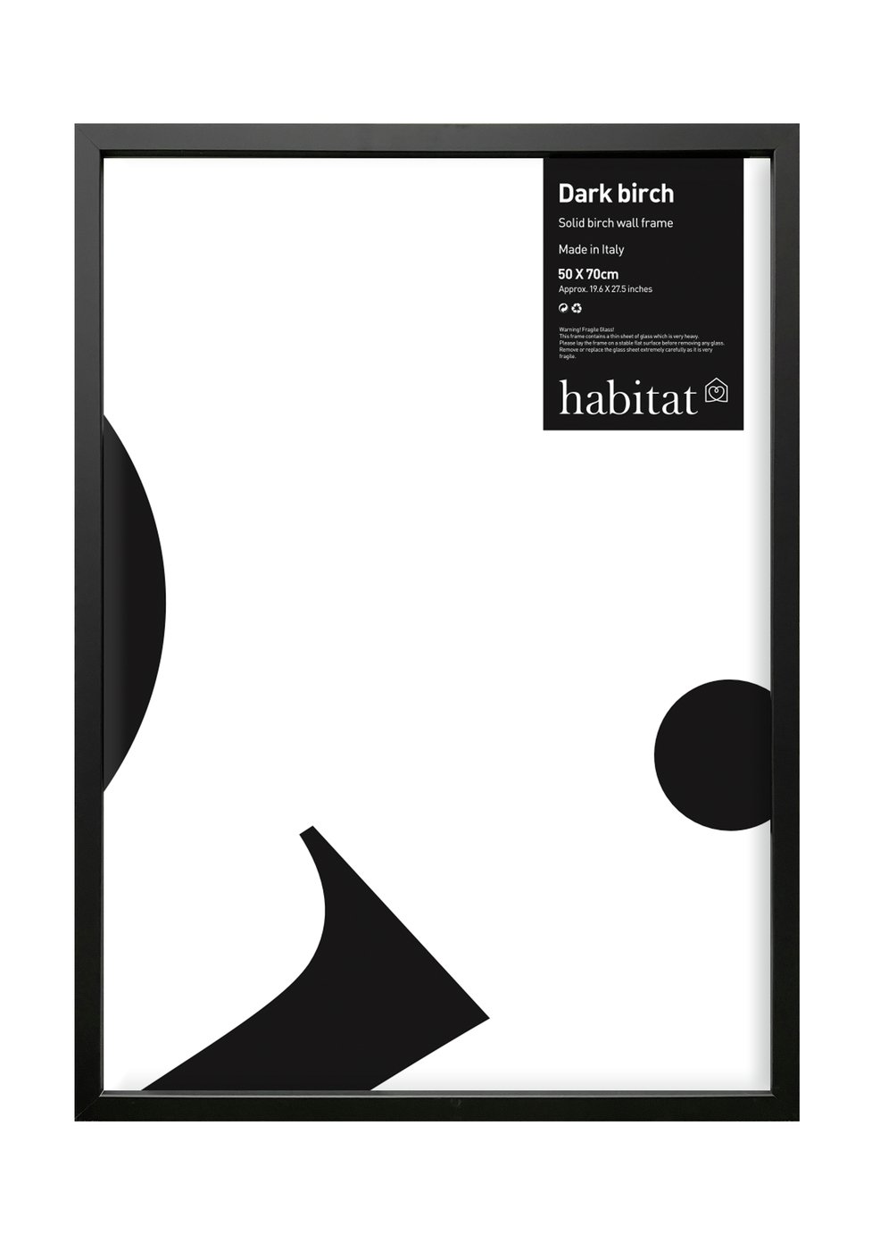 Habitat Dark Birch Picture Wall Frame - Black - 72x52cm