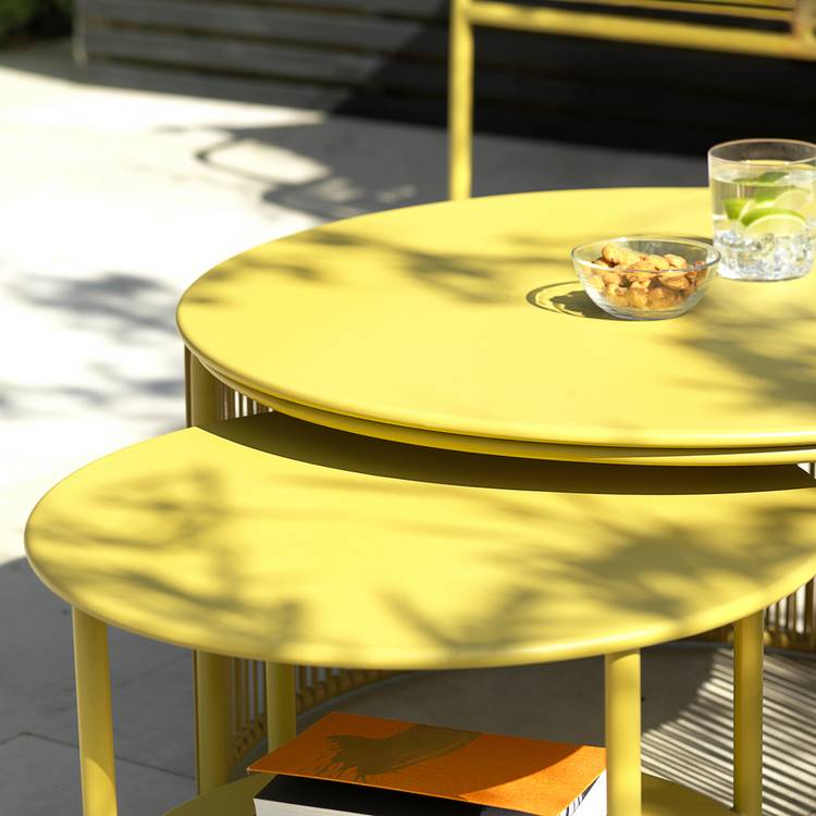 Habitat Ipanema Metal Garden Coffee Table - Yellow 0