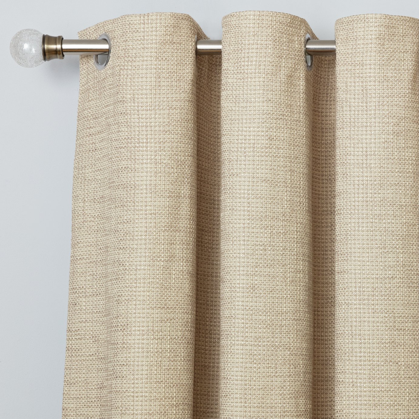 Argos Home Weave Blackout Lined Eyelet Curtains - Natural