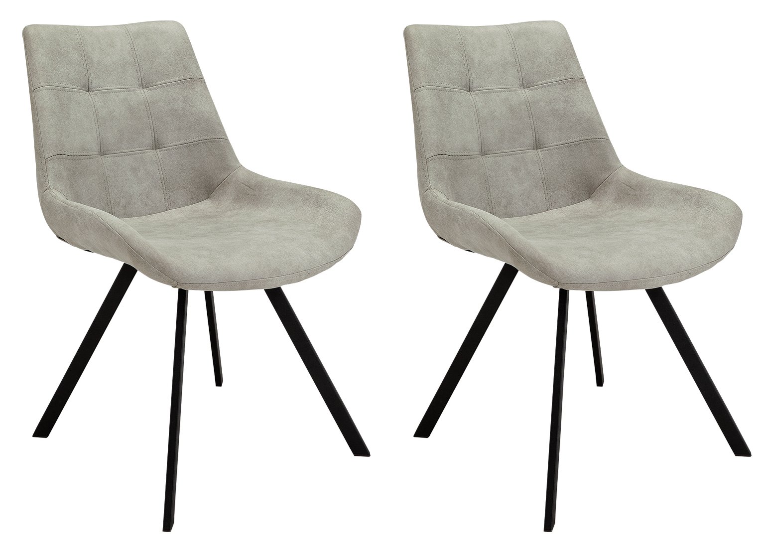 Argos Home Tribeca Pair of Microfibre Dining Chairs - Grey