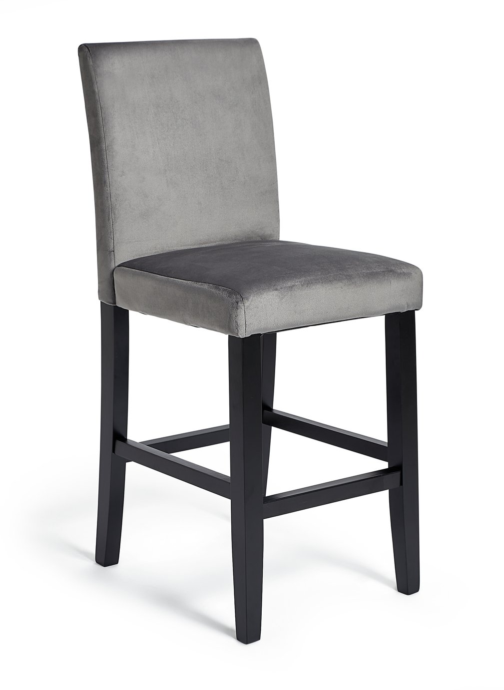 Habitat Winslow Velvet Bar Stool - Grey