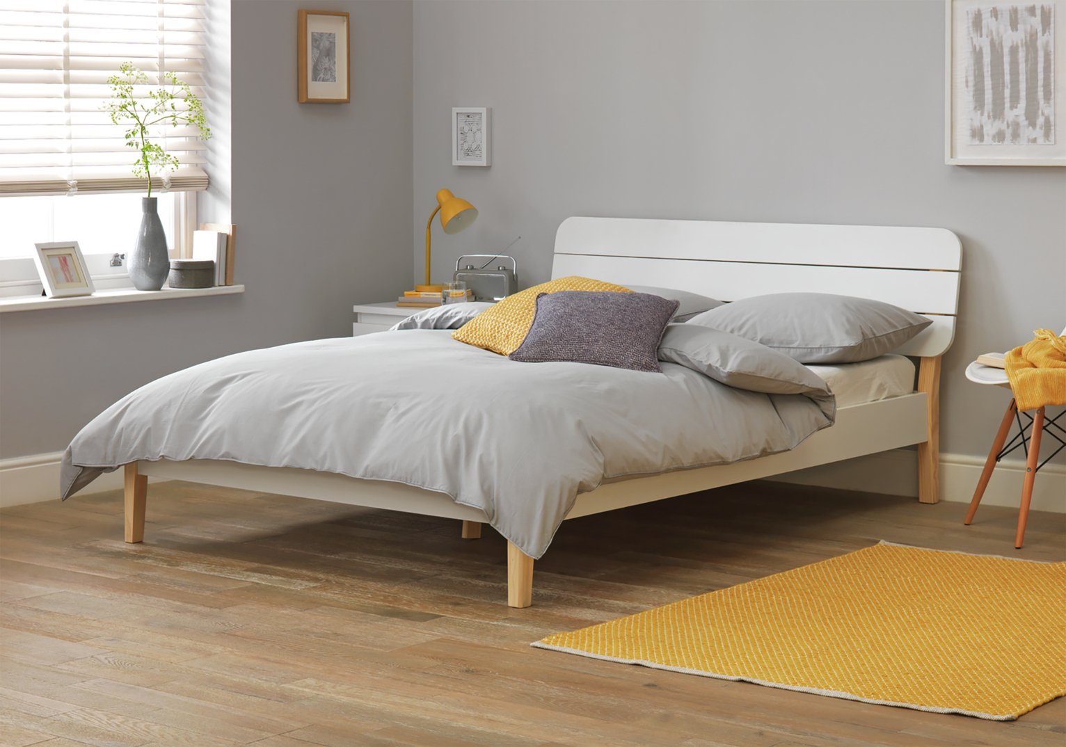 Habitat Hanna Small Double Wooden Bed Frame - Two Tone