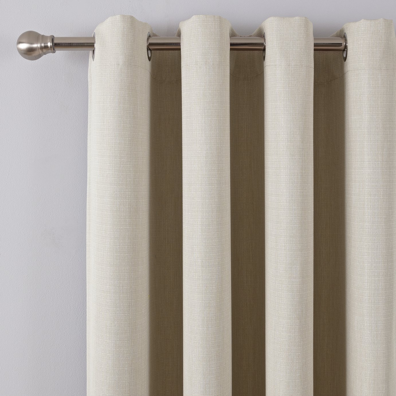 Argos Home Linen Look Eyelet Curtains - Natural