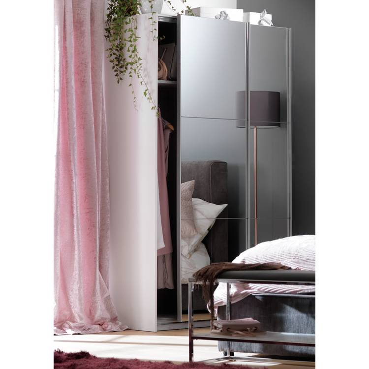 Habitat Holsted Mirrored Small Wardrobe - White 0