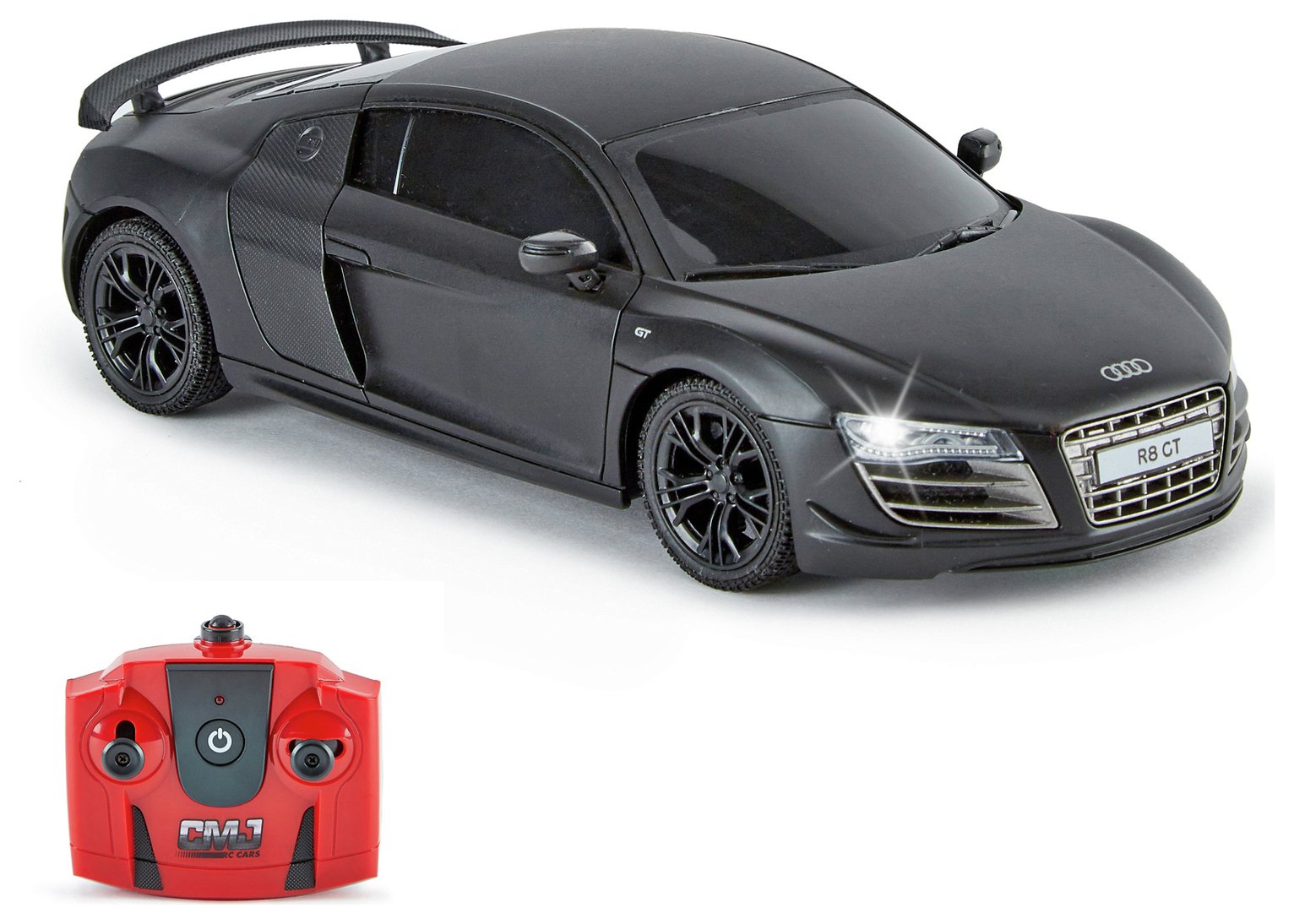 Audi R8 1:24 Radio Controlled Sports Car - Matte Black