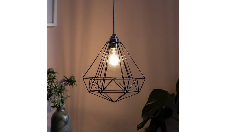 Argos Home Kanso Black Wire Easy Fit Pendant Shade - 25cm