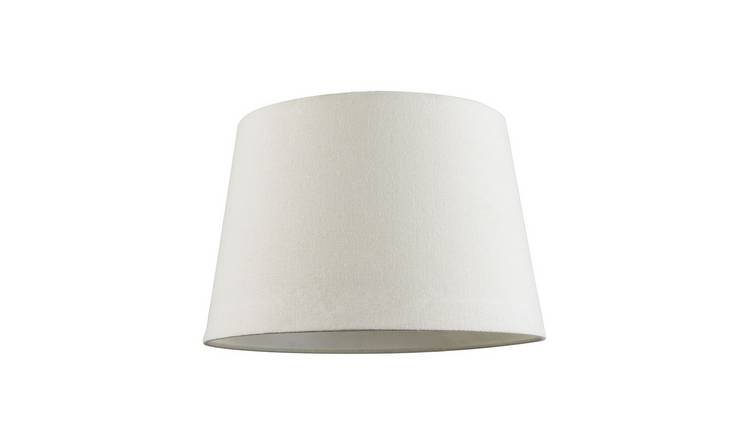 Happy Homewares Off-White Linen Fabric Drum with Cotton Inner Lampshade - 30cm