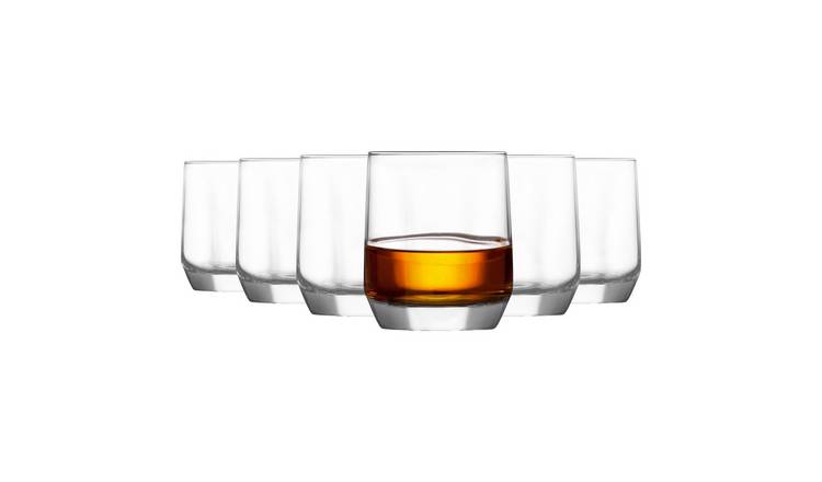LAV Diamond Whisky Glasses - 215ml - Clear - Pack of 6
