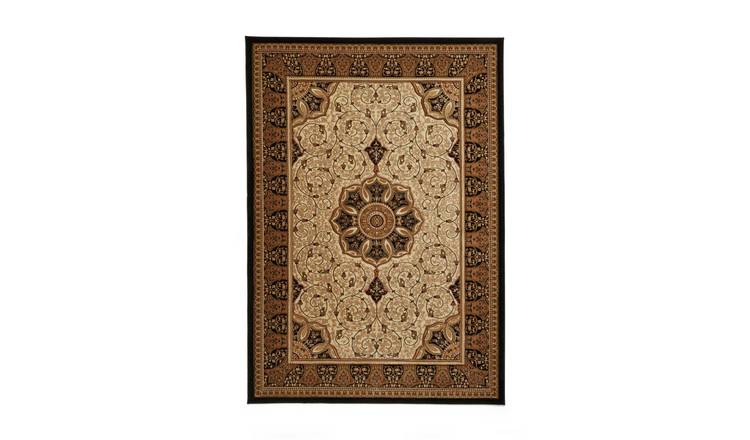 Mega Flooring White Traditional Bordered Rug - 80 x 140cm