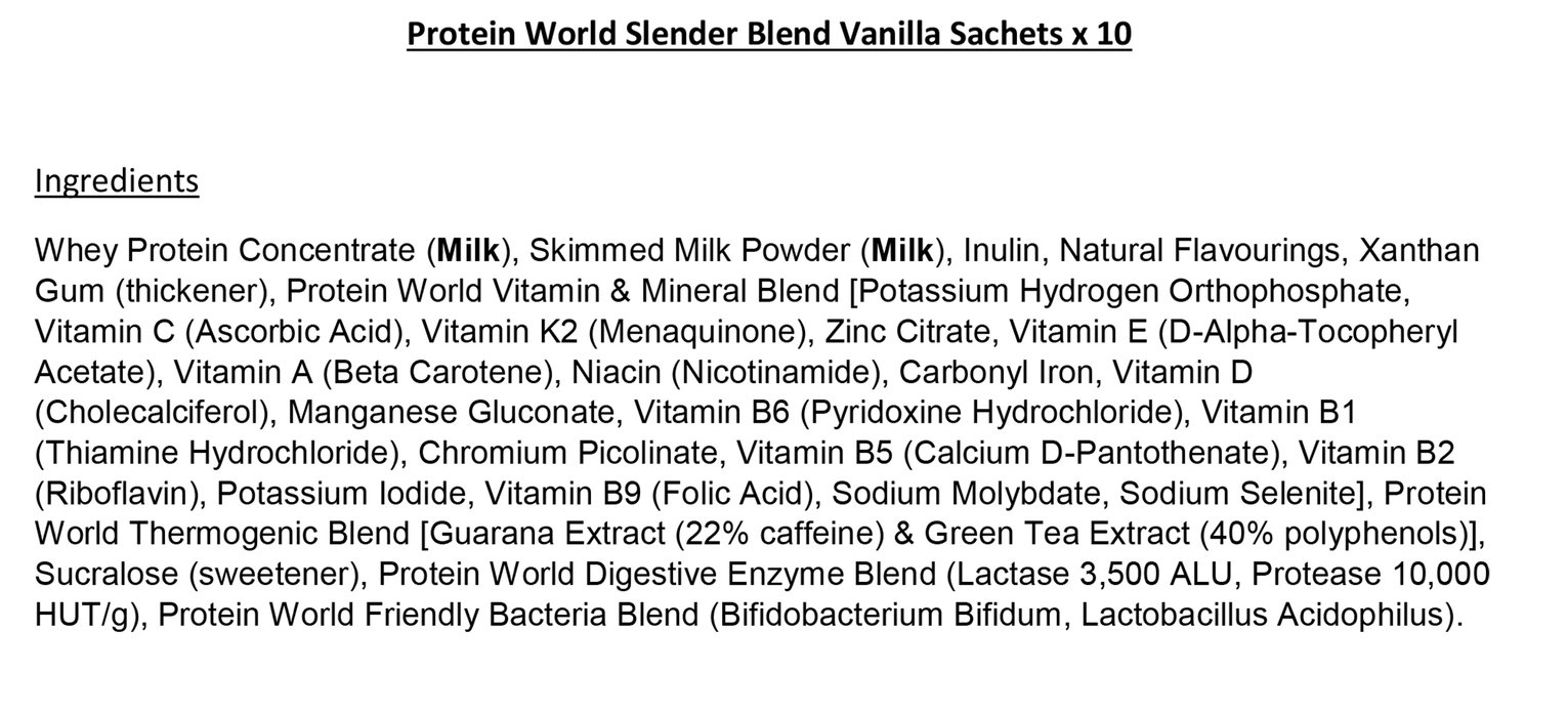 Protien World Slender Blend Vanilla Sachets Review