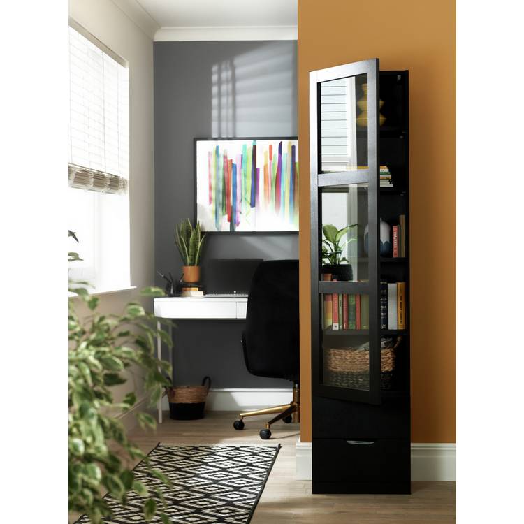 Habitat Compton 1 Door Glass Display Cabinet - Black 0