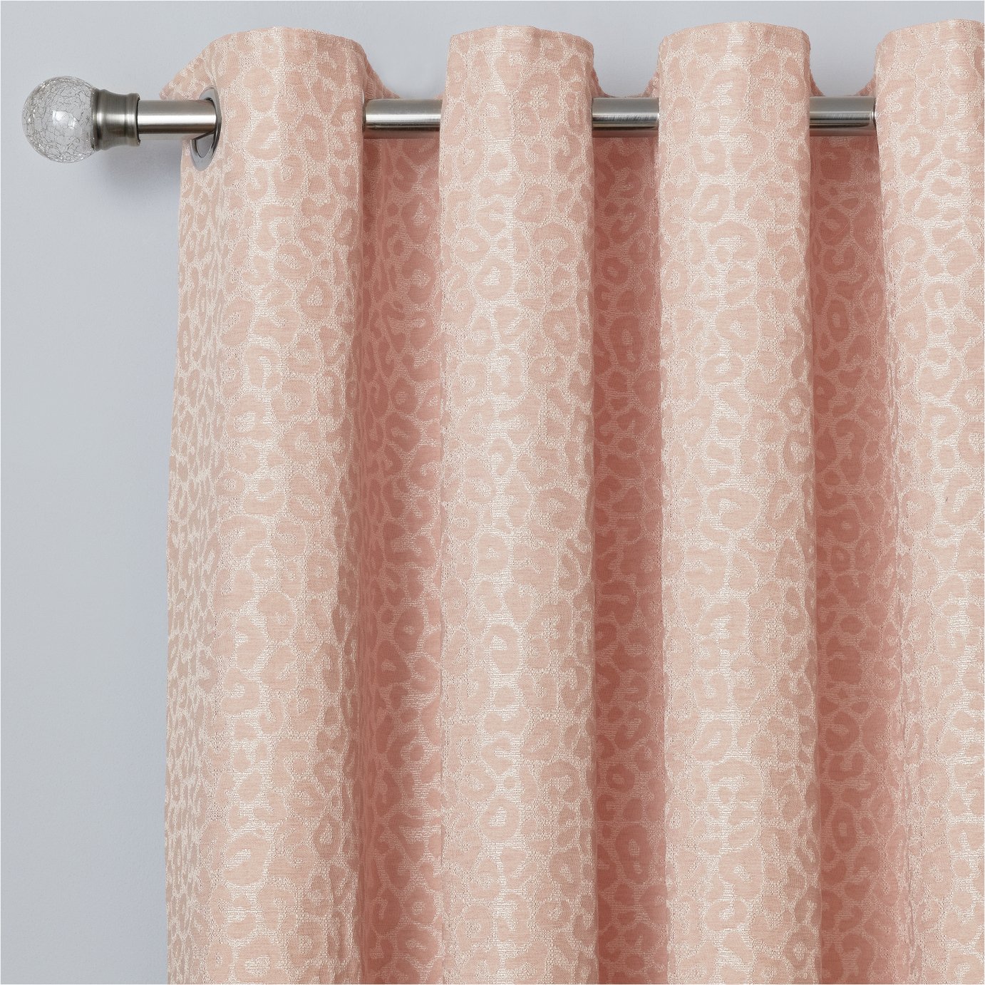 Argos Home Jacquard Lined Eyelet Curtains - Blush Pink