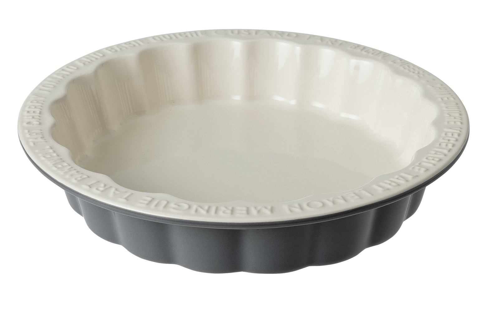 Argos Home Embossed Flan Dish - Grey