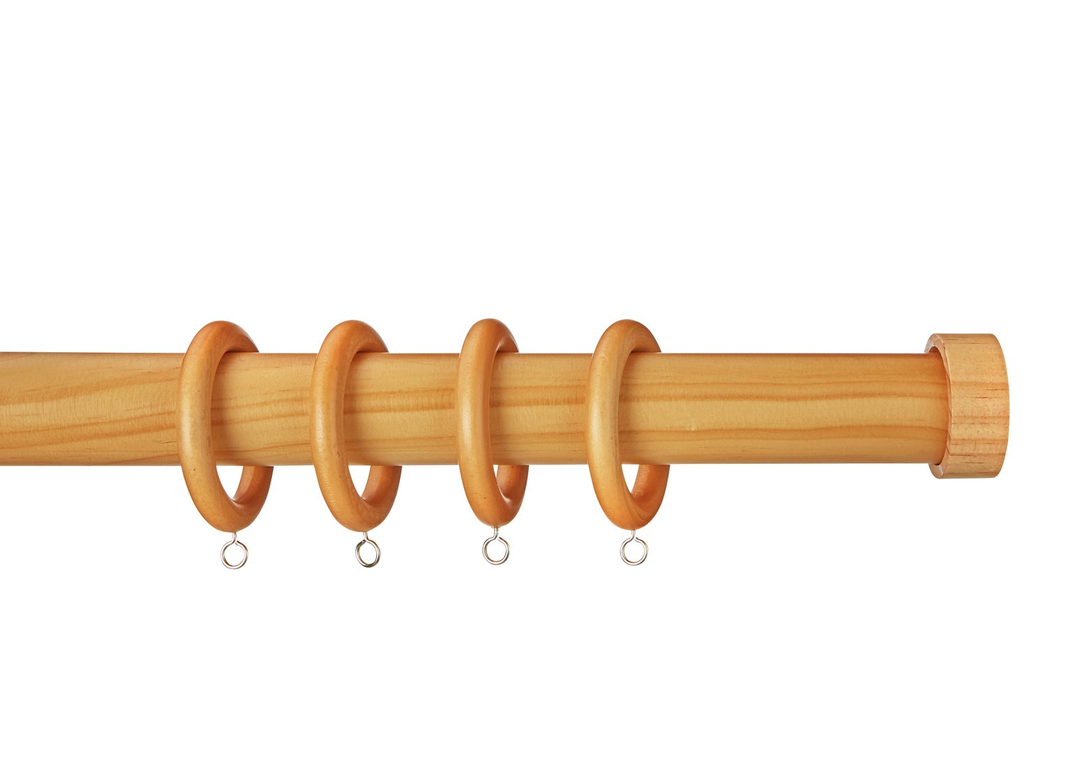 Argos Home 2.4m Wooden Stopper Curtain Pole - Oak Effect