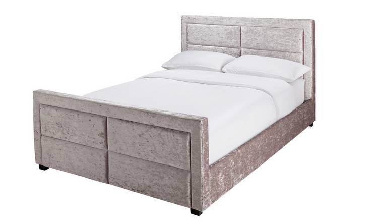 Buy Argos Home Kourtney Velvet Kingsize Bed Frame Silver Bed