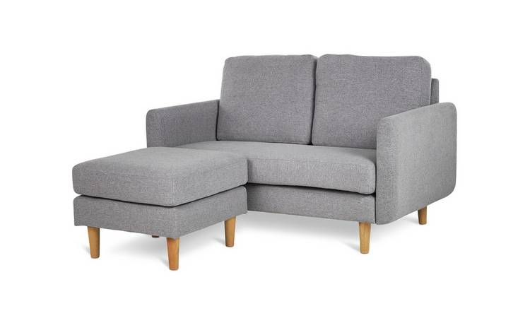 Grey 2 seater sofa best sale and chair