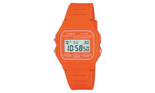 Casio Orange Resin Strap Watch