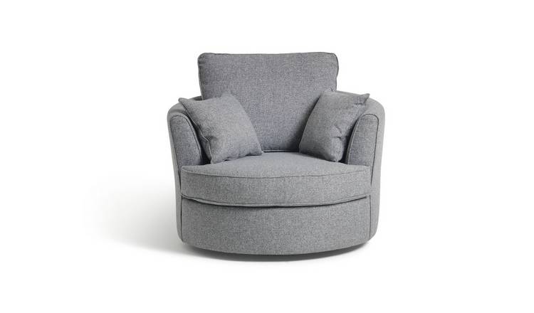 Buy Habitat Milford Fabric Swivel Chair - Grey | Armchairs | Habitat