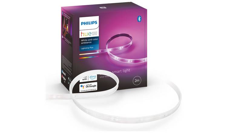 Buy Philips Hue Smart Lightstrip Plus 2M with Bluetooth | Smart light  strips | Argos