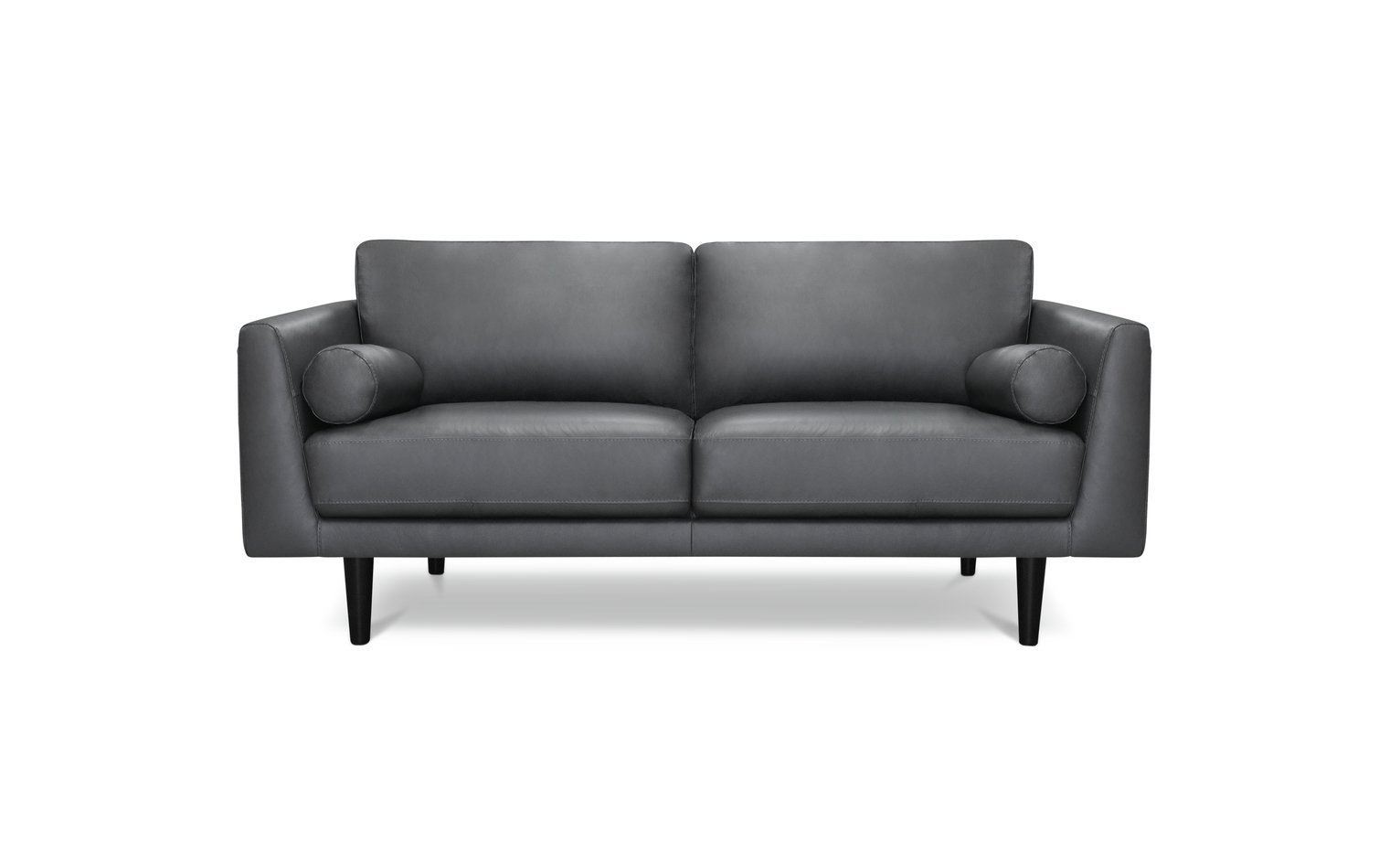 Habitat Jackson Leather 3 Seater Sofa - Grey