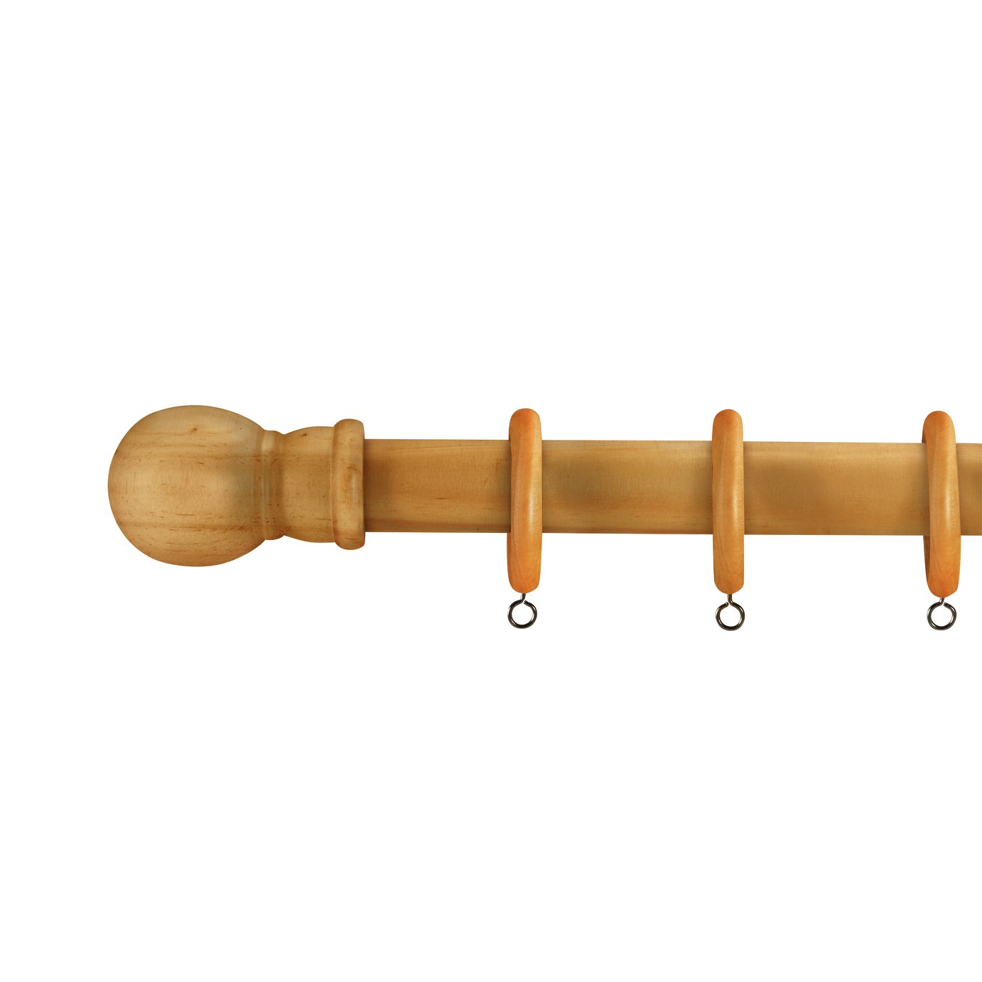 Argos Home 3m Wooden Curtain Pole - Oak Effect