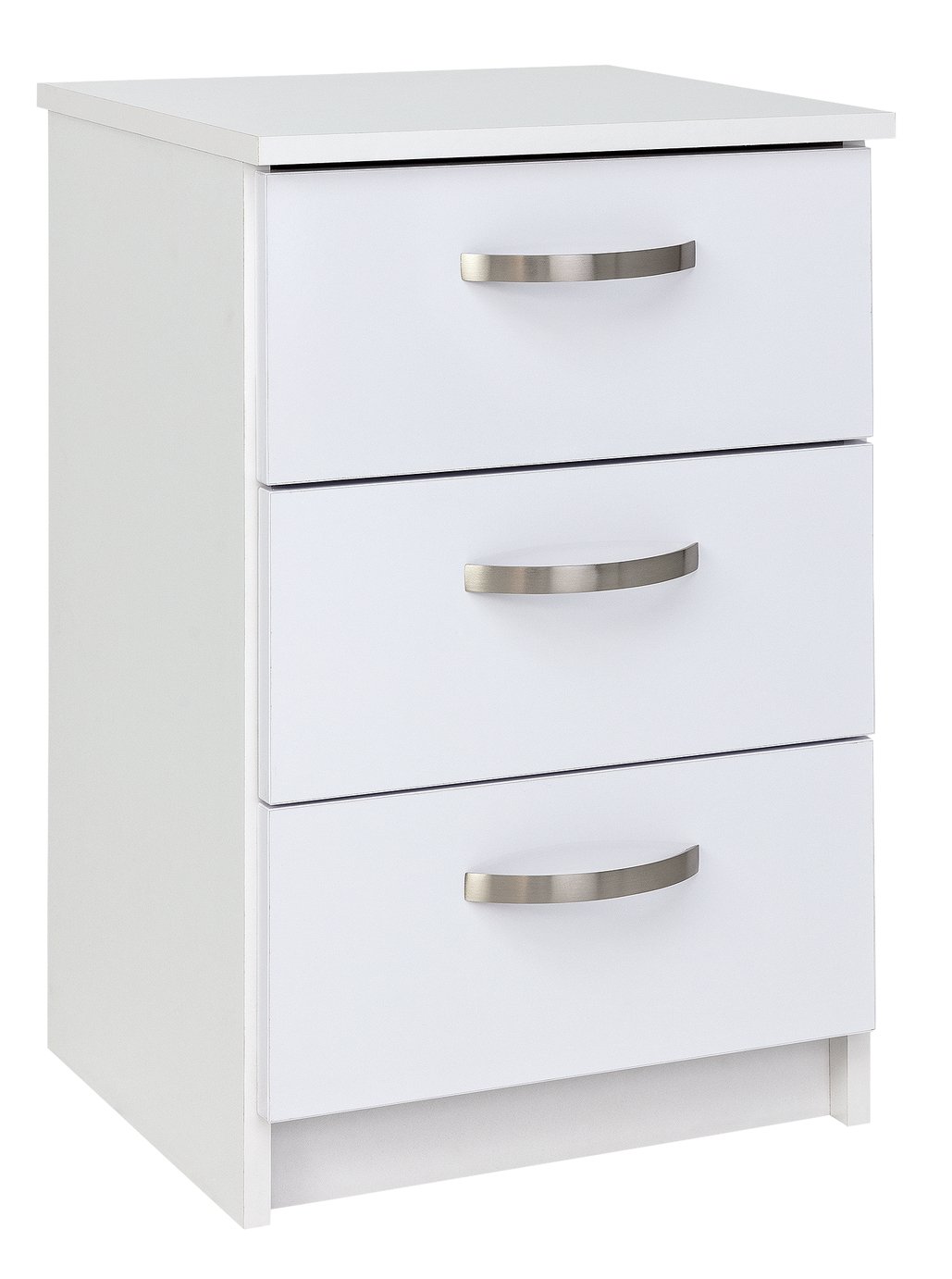 Argos Home Cheval Gloss 3 Drawer Bedside Table - White