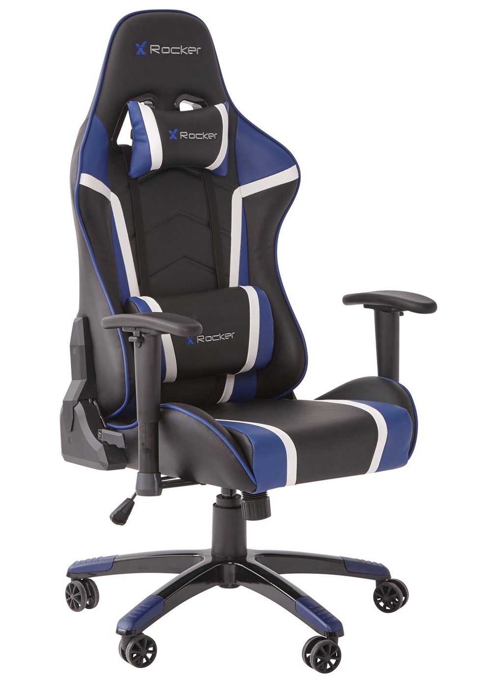 X Rocker Agility Faux Leather Gaming Chair - Black & Blue