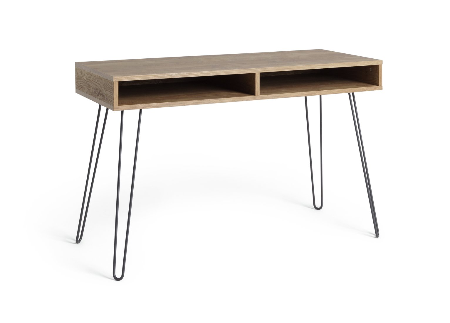 Habitat Klark Hairpin Office Desk - Dark Wood Effect