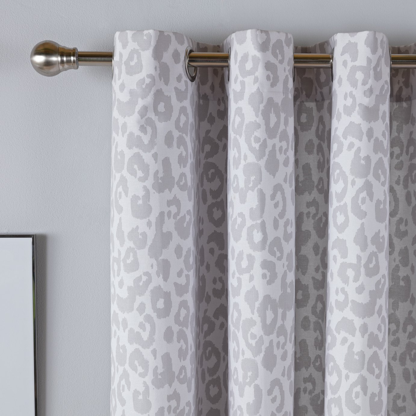 Argos Home Leopard Print Lined Eyelet Curtains - Grey (9206874), Argos  Price Tracker