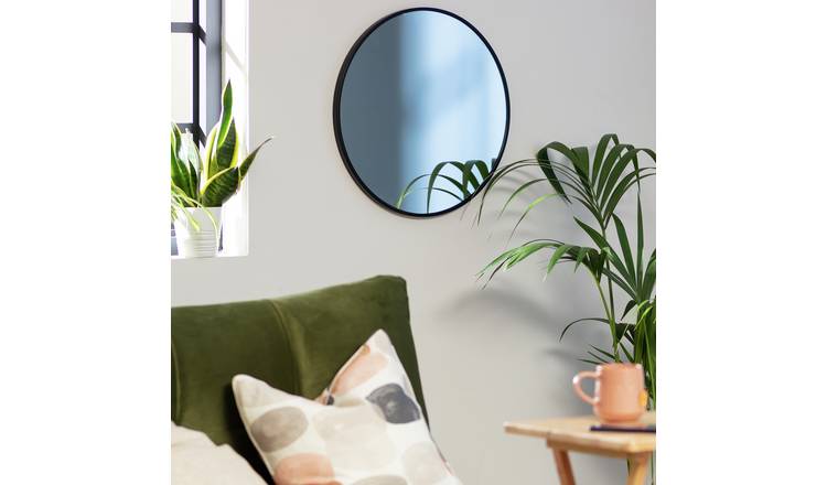 Buy Habitat Black Round Wall Mirror - 50x50cm | Wall mirrors | Argos