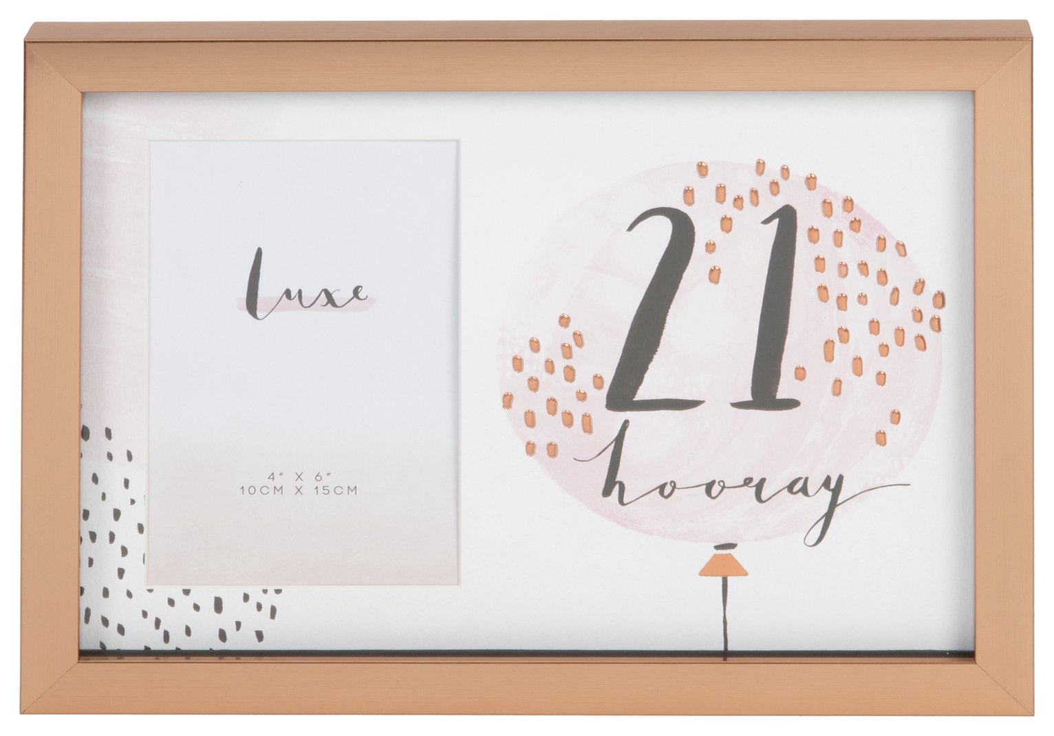 Hotchpotch Luxe 21st Birthday Photo Frame - Rose Gold