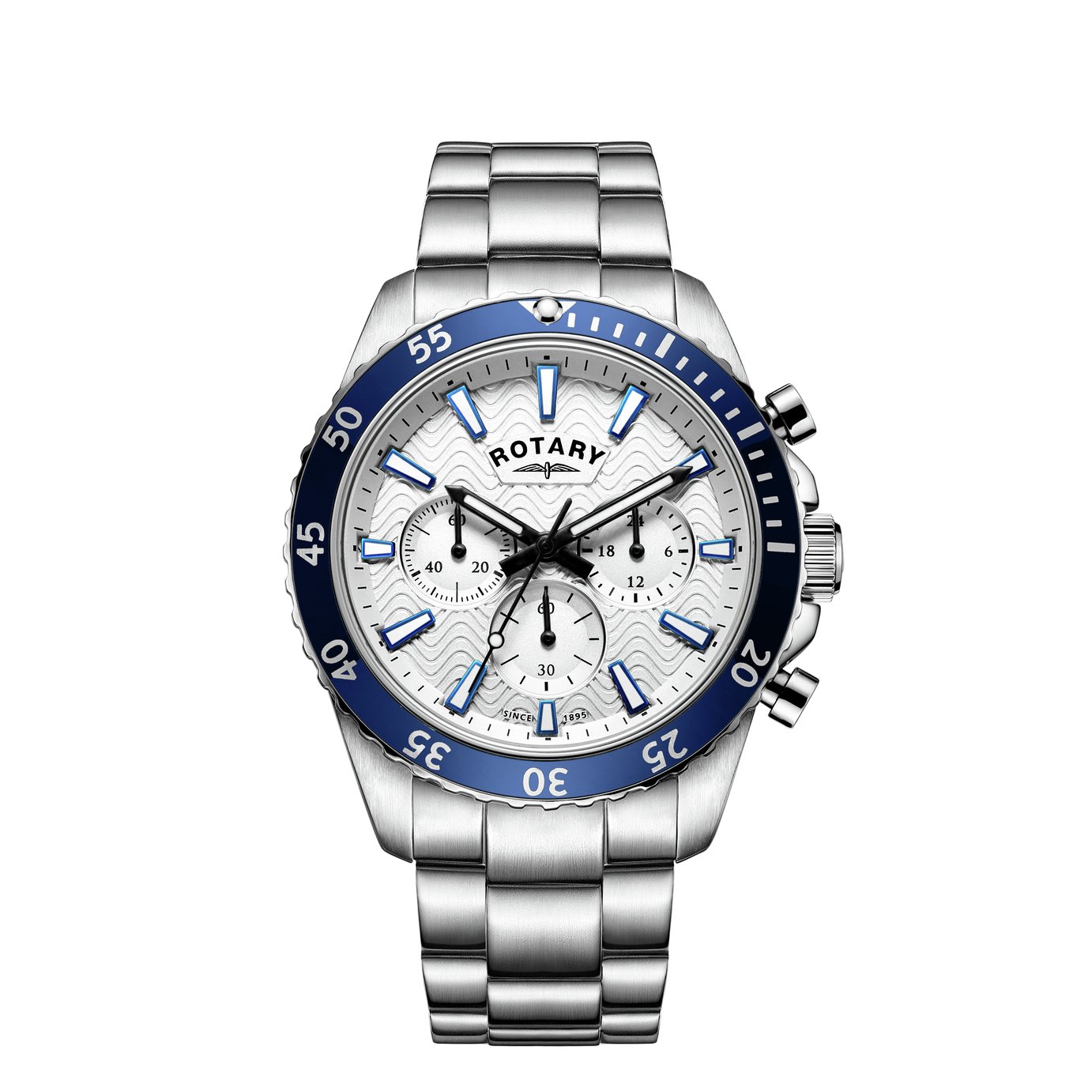 Rotary men's chronograph discount stainless steel bracelet watch