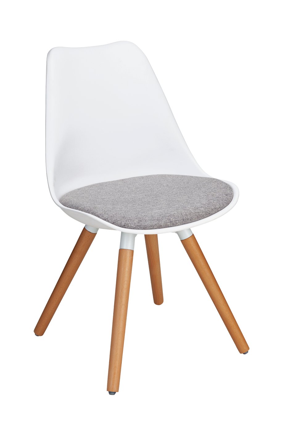 Argos Home Charlie Fabric Dining Chair - White & Grey