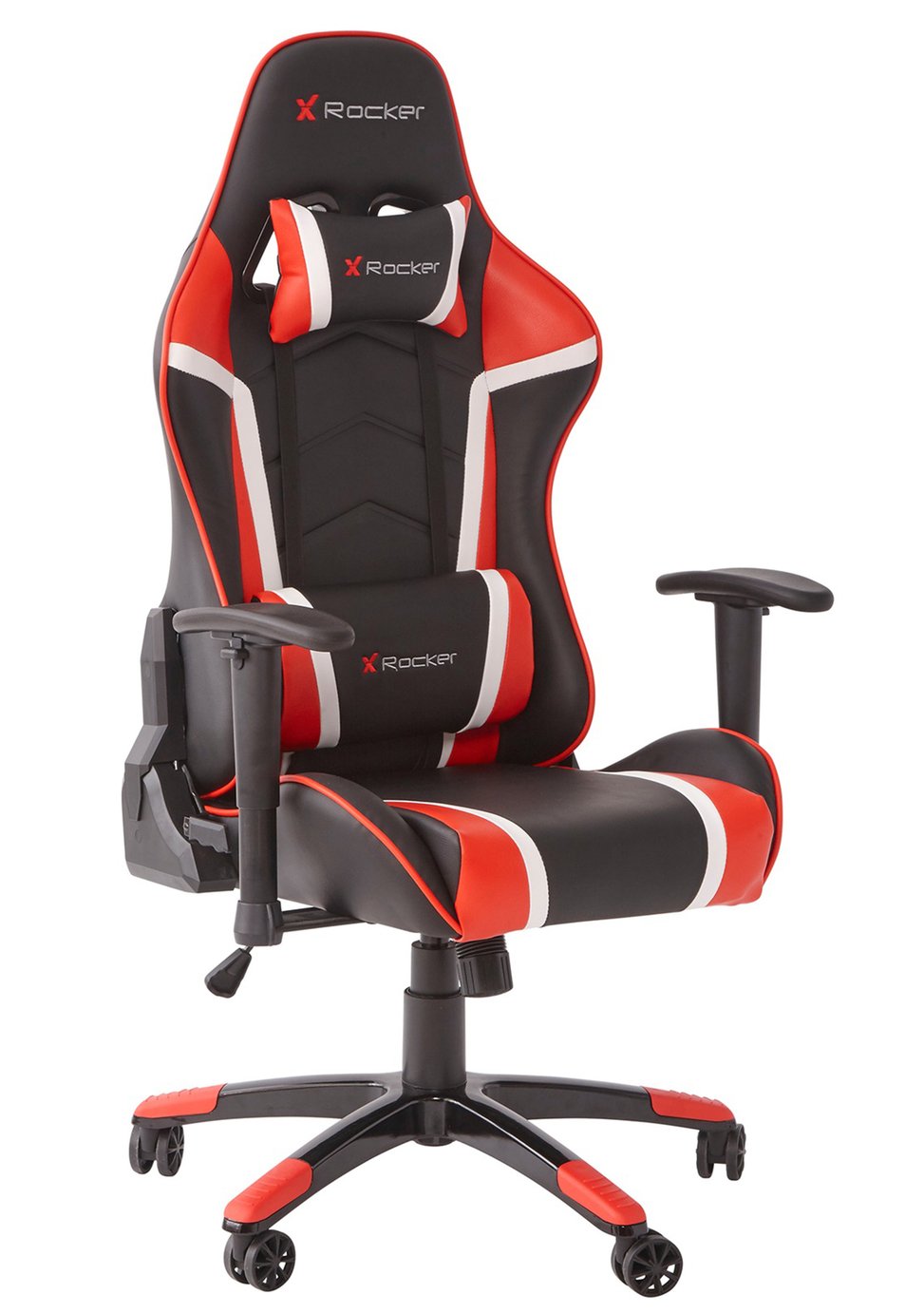 X Rocker Agility Faux Leather Gaming Chair - Black & Red