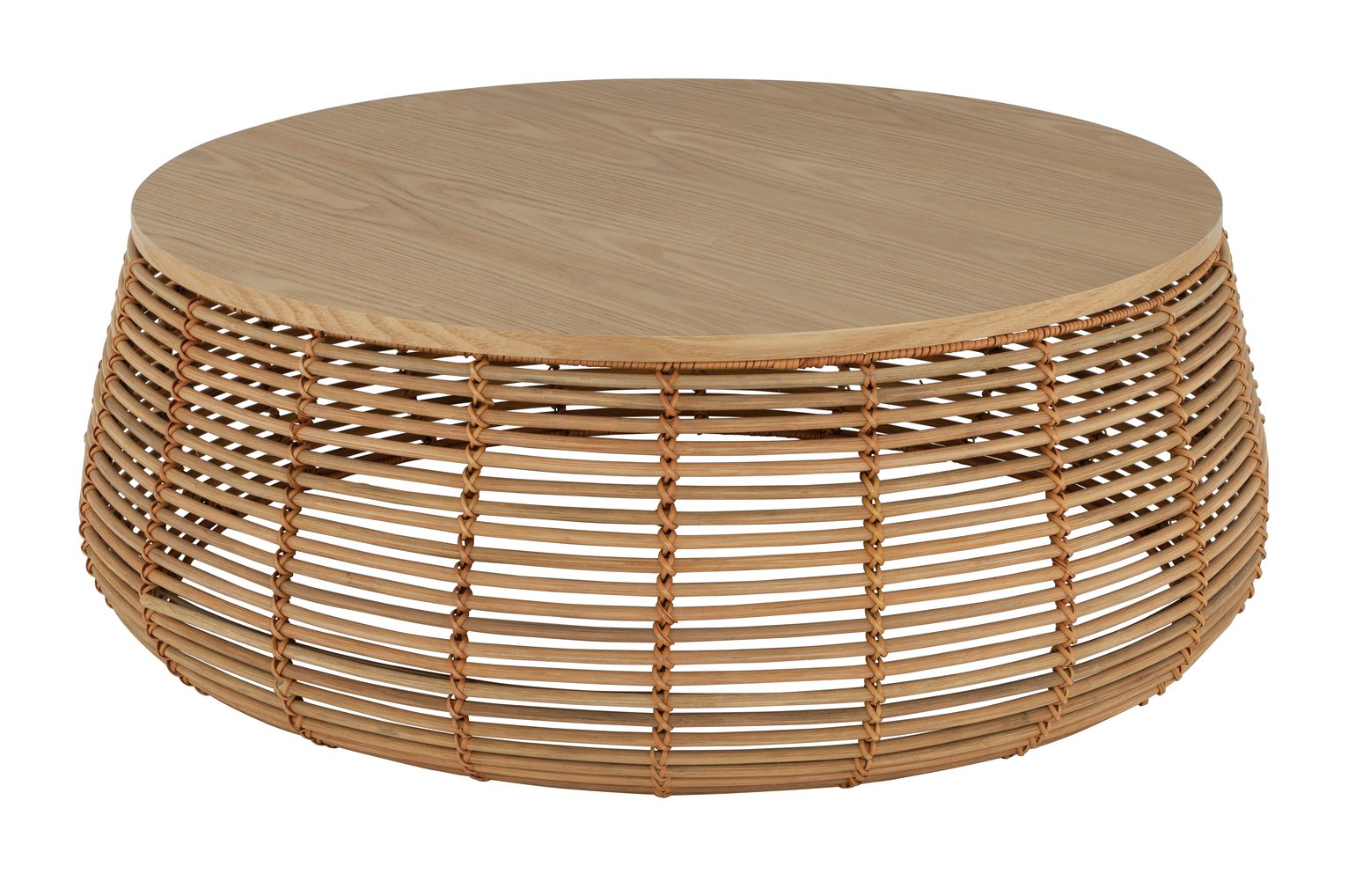 Habitat Hazel Rattan Round Coffee Table - Natural