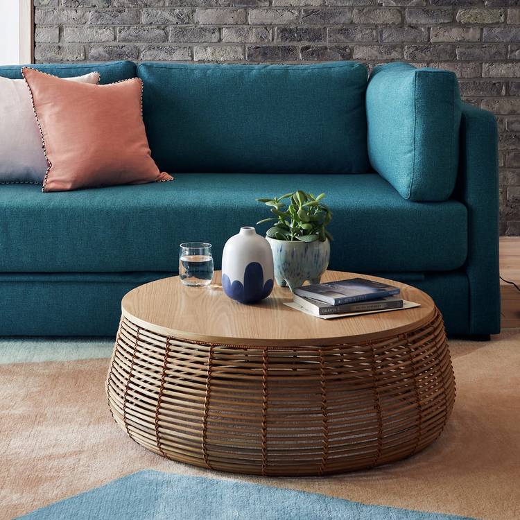 Habitat Hazel Rattan Round Coffee Table - Natural 0