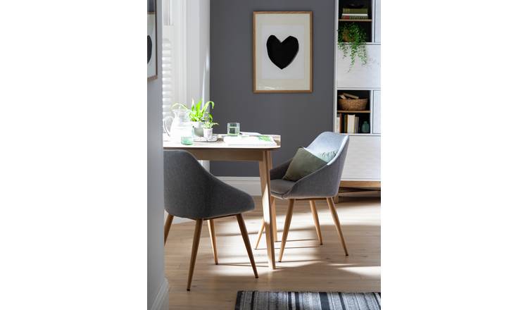 Buy Habitat Skandi Pair of Fabric Dining Chairs - Grey | Dining chairs