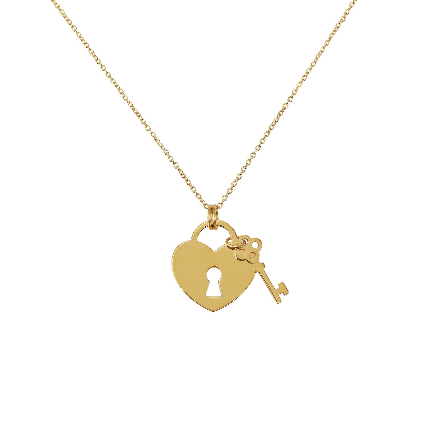 Revere 9ct Gold Heart Padlock with Key Pendant Necklace Review