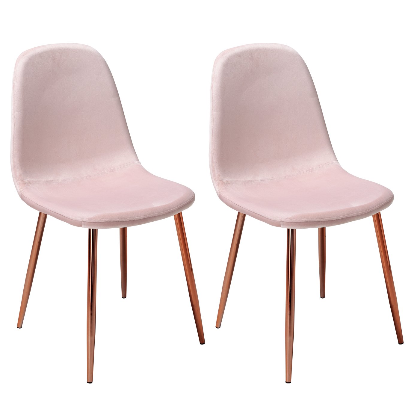 Argos Home Beni Pair of Velvet Dining Chairs - Blush