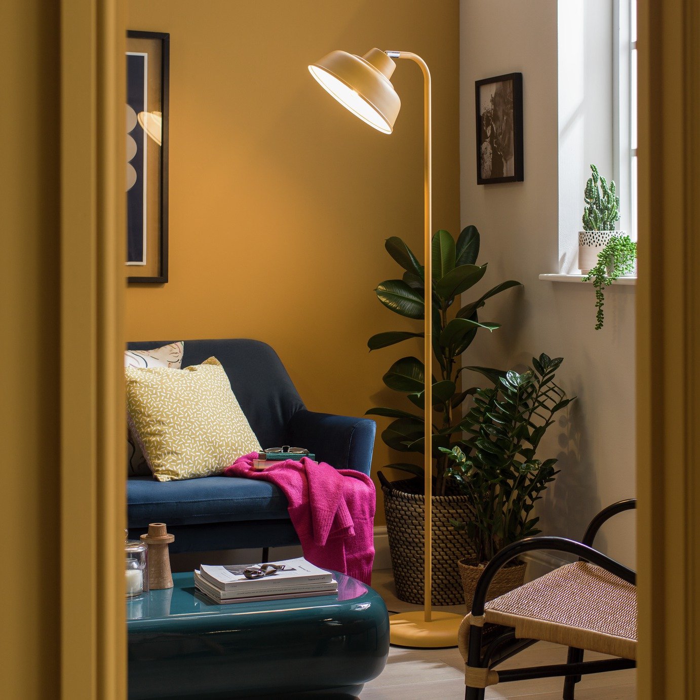 Habitat Benson Floor Lamp - Mustard