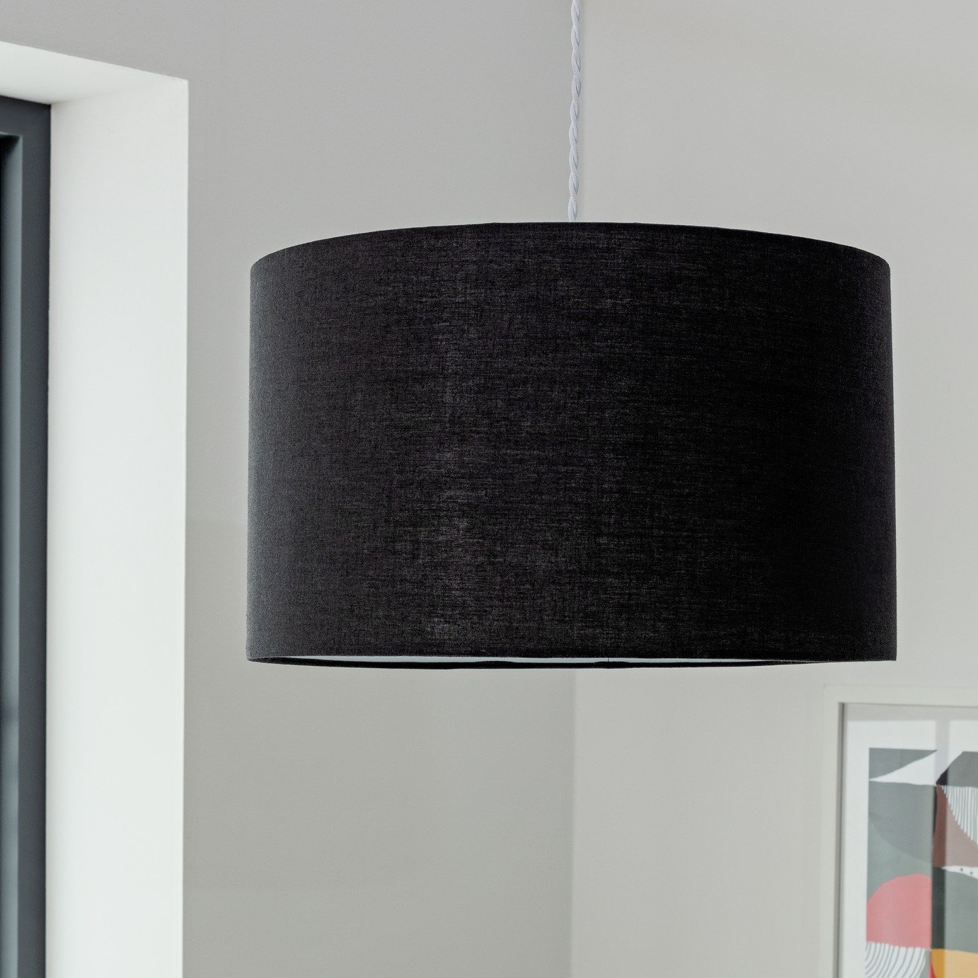 Argos Home Large Drum Shade - Jet Black