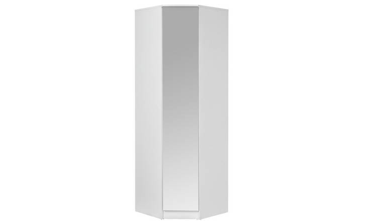 Buy Argos Home Cheval Gloss 1dr Corner Mirrored Wardrobe White