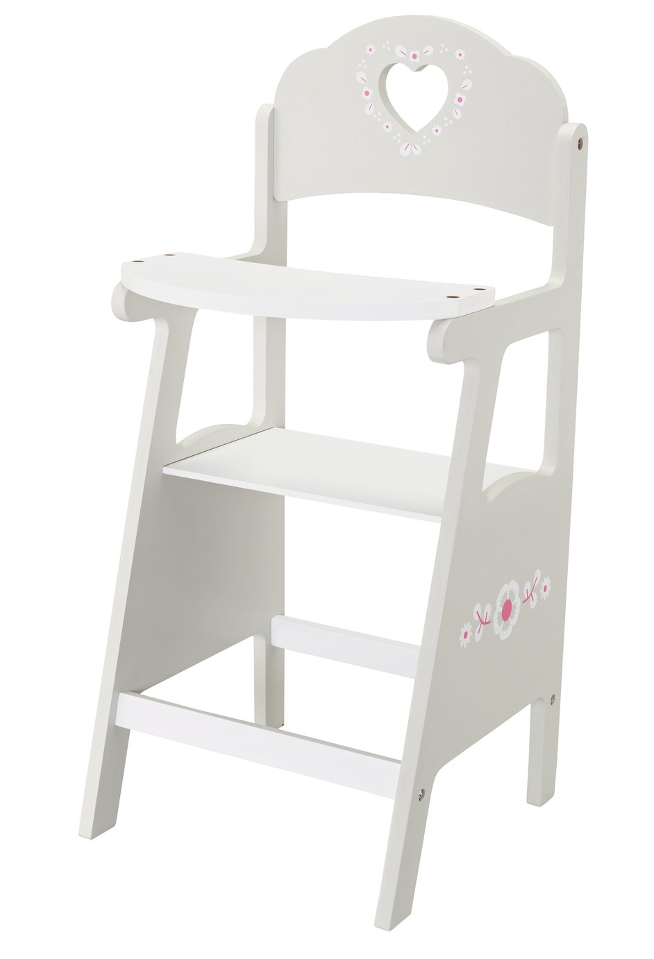 white wooden doll high chair