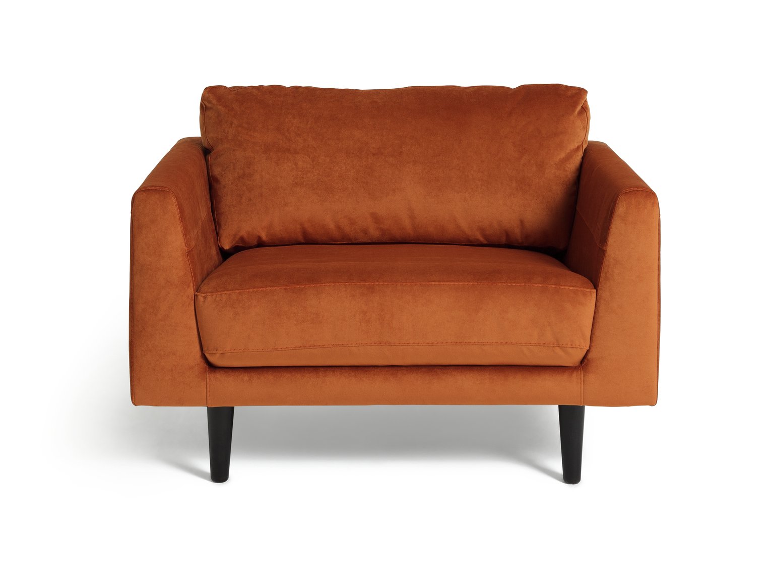 Habitat Jackson Velvet Cuddle Chair - Orange