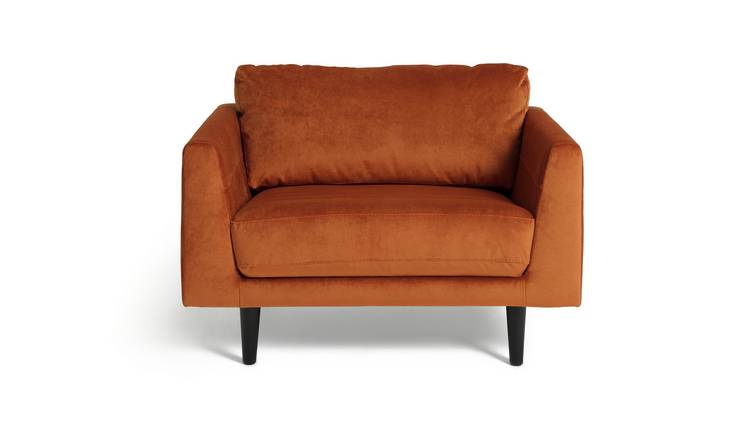 Buy Habitat Jackson Velvet Cuddle Chair - Orange | Armchairs | Habitat