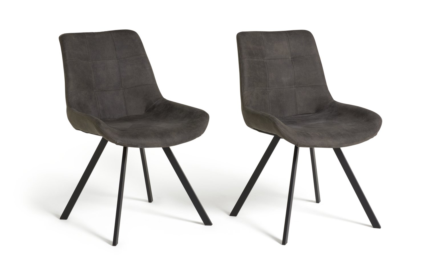 Habitat Tribeca Pair of Microfibre Dining Chairs - Black