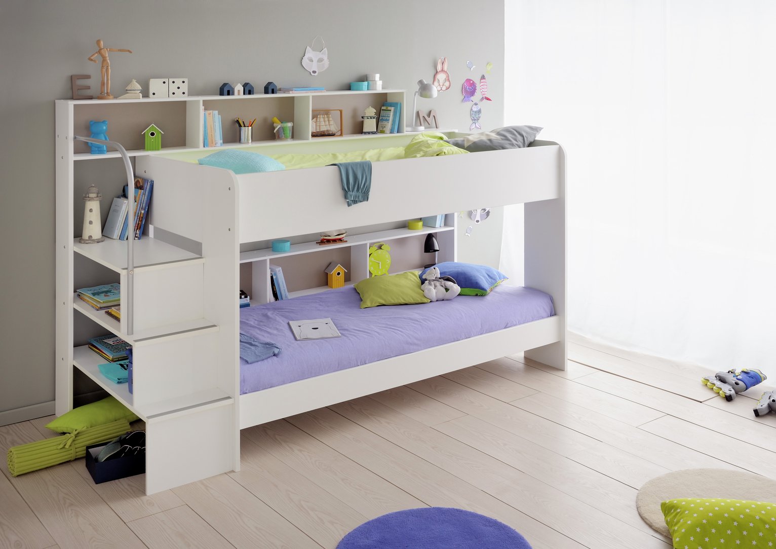 Parisot Bibop Bunk Bed with Step Storage - White