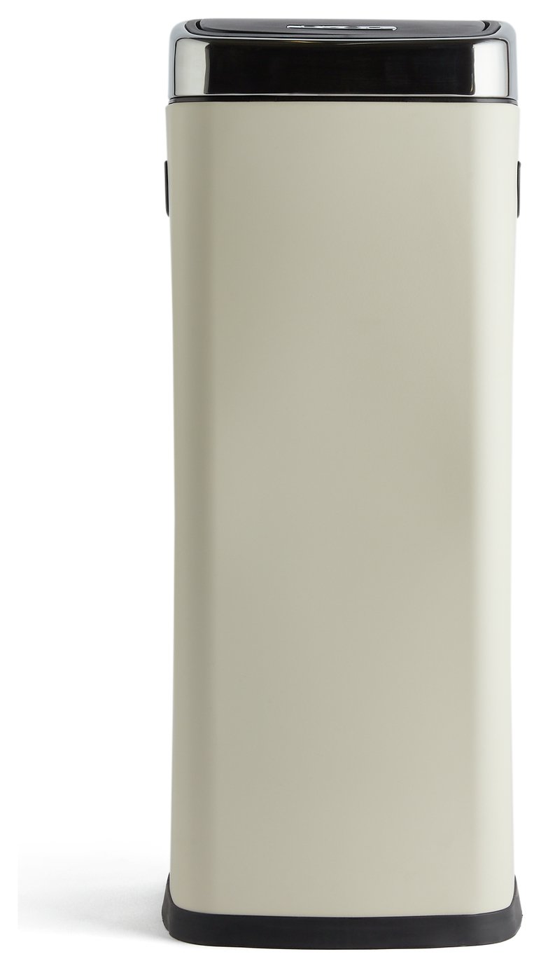 Habitat 30 Litre Square Touch Top Bin - Cream